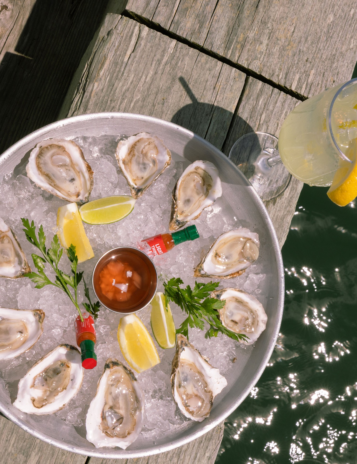 Fresh raw bar seafood on ice