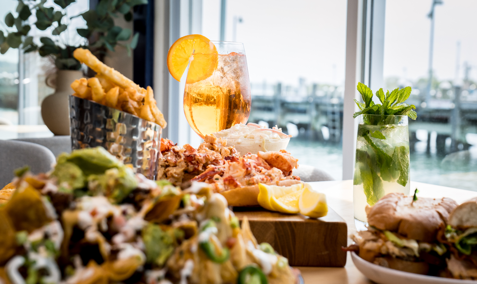 Mediterranean plates and cocktails at Saylor Beach House